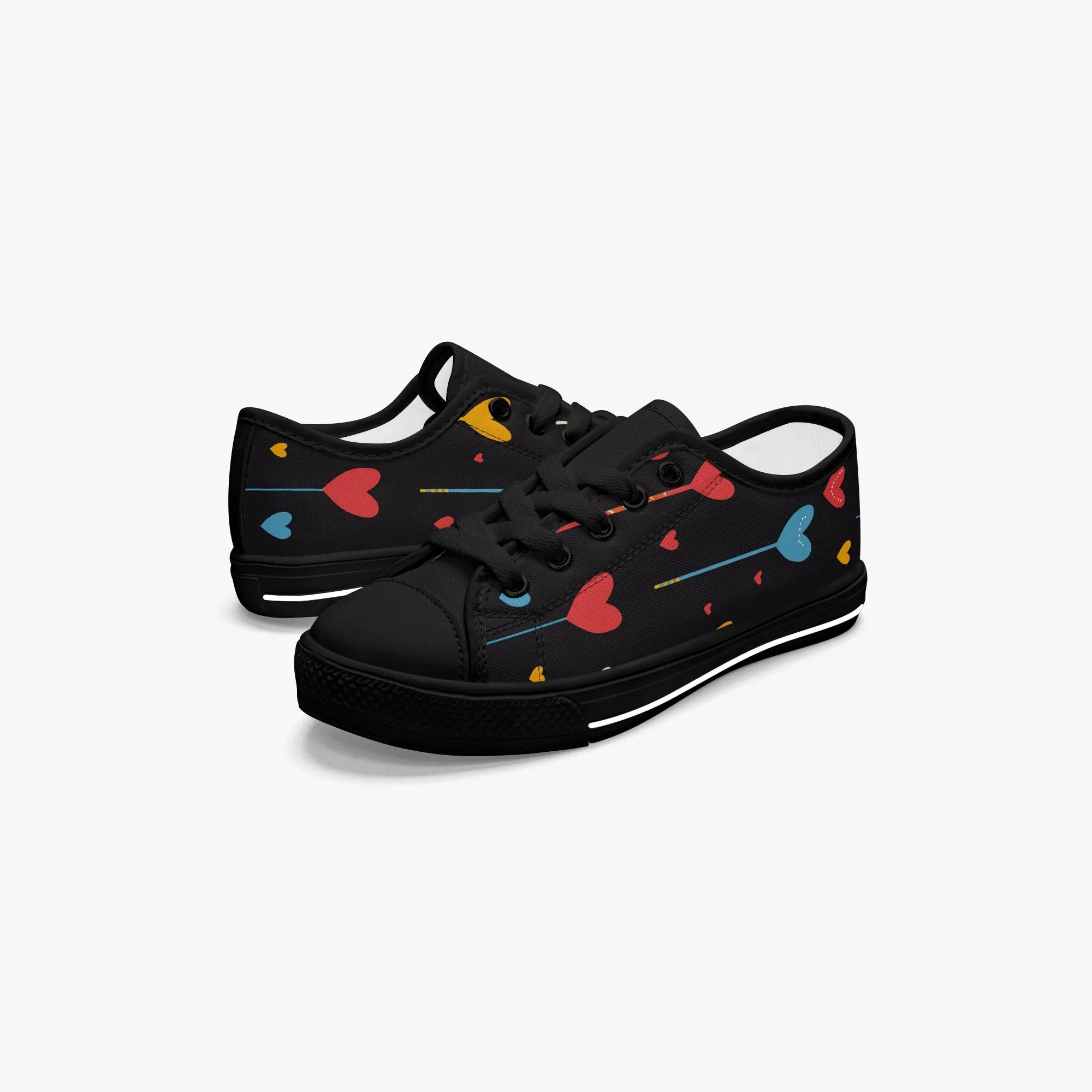 niche era Girl's Low-Top Canvas Shoes-Black