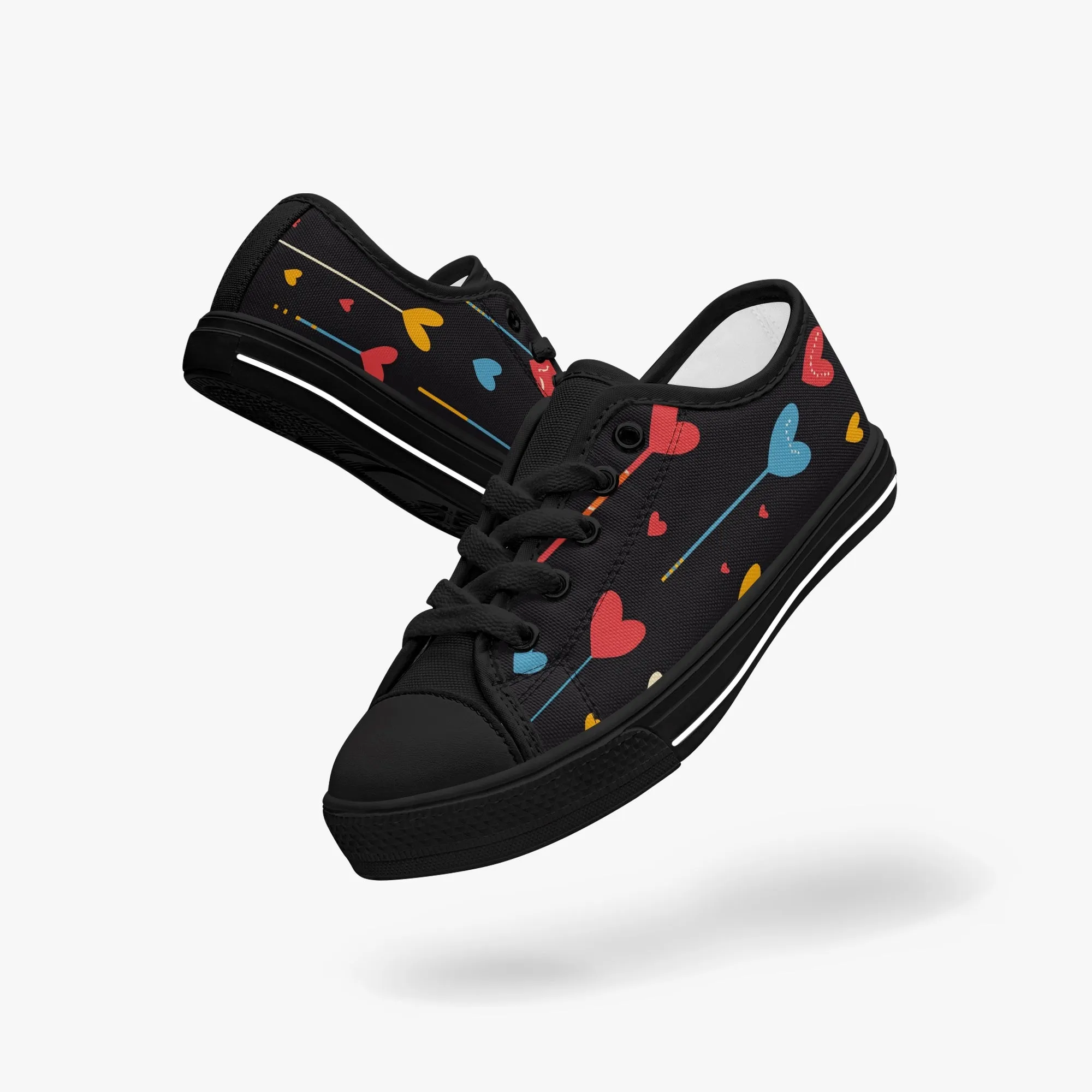 niche era Girl's Low-Top Canvas Shoes-Black