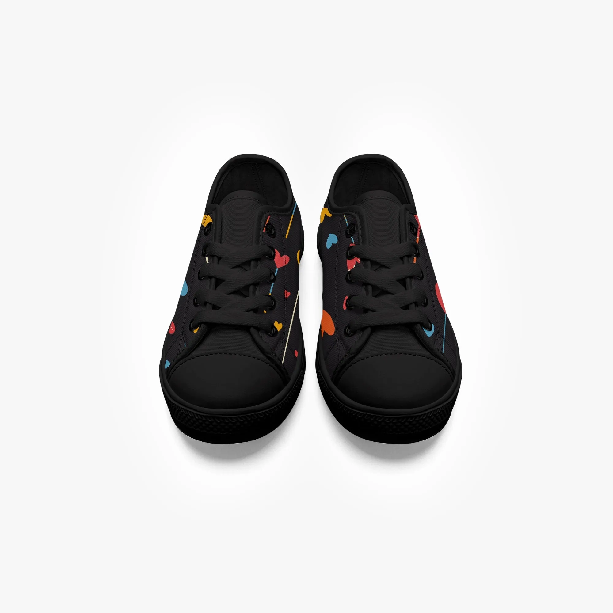 niche era Girl's Low-Top Canvas Shoes-Black