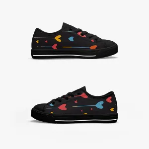 niche era Girl's Low-Top Canvas Shoes-Black