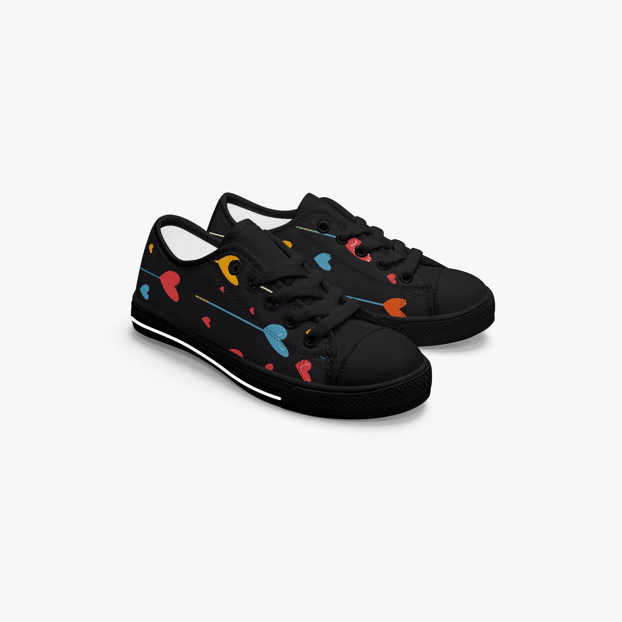 niche era Girl's Low-Top Canvas Shoes-Black