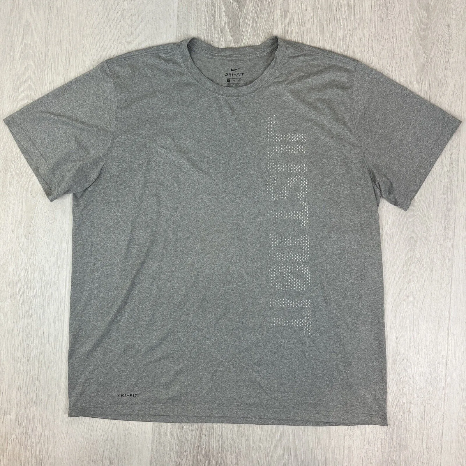 Nike Dri-Fit Mens Grey Activewear T-Shirt Size 2XL