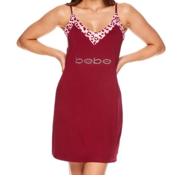NWT Bebe Red Two Piece Pajama Bath Robe Sleepwear