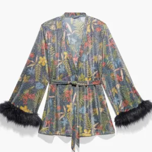 NWT, Savage X Fenty Sleepwear, Trophy Wife Robe, Island Print, M/L