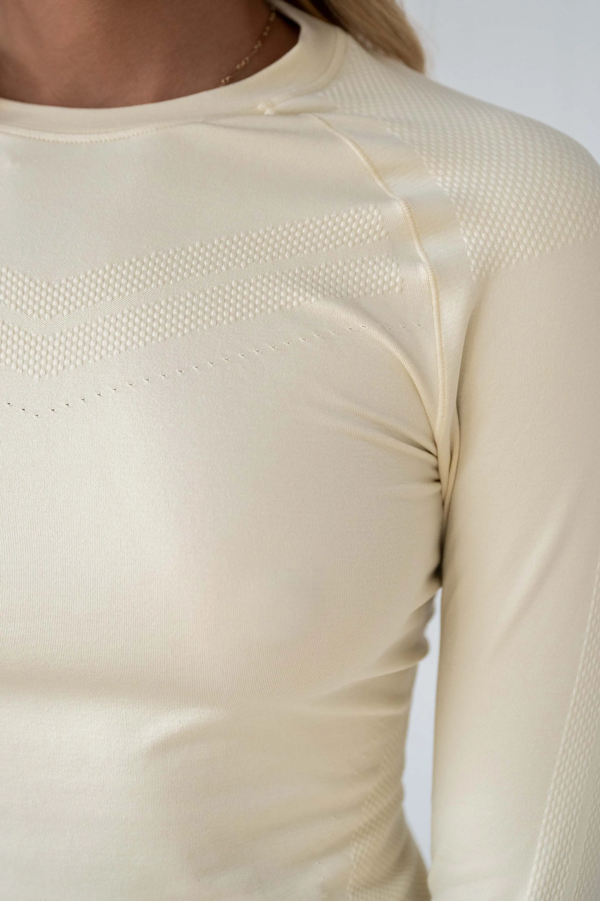 Oat White Soft Seamless Long Sleeve