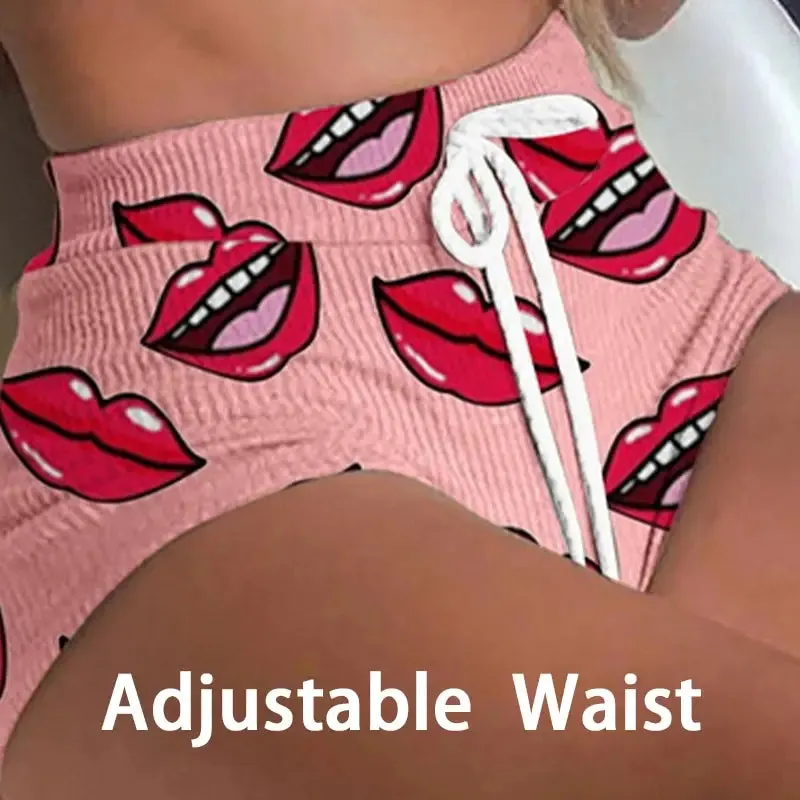 Obsidian Phoenix Women’s Lips Print Pajama Set