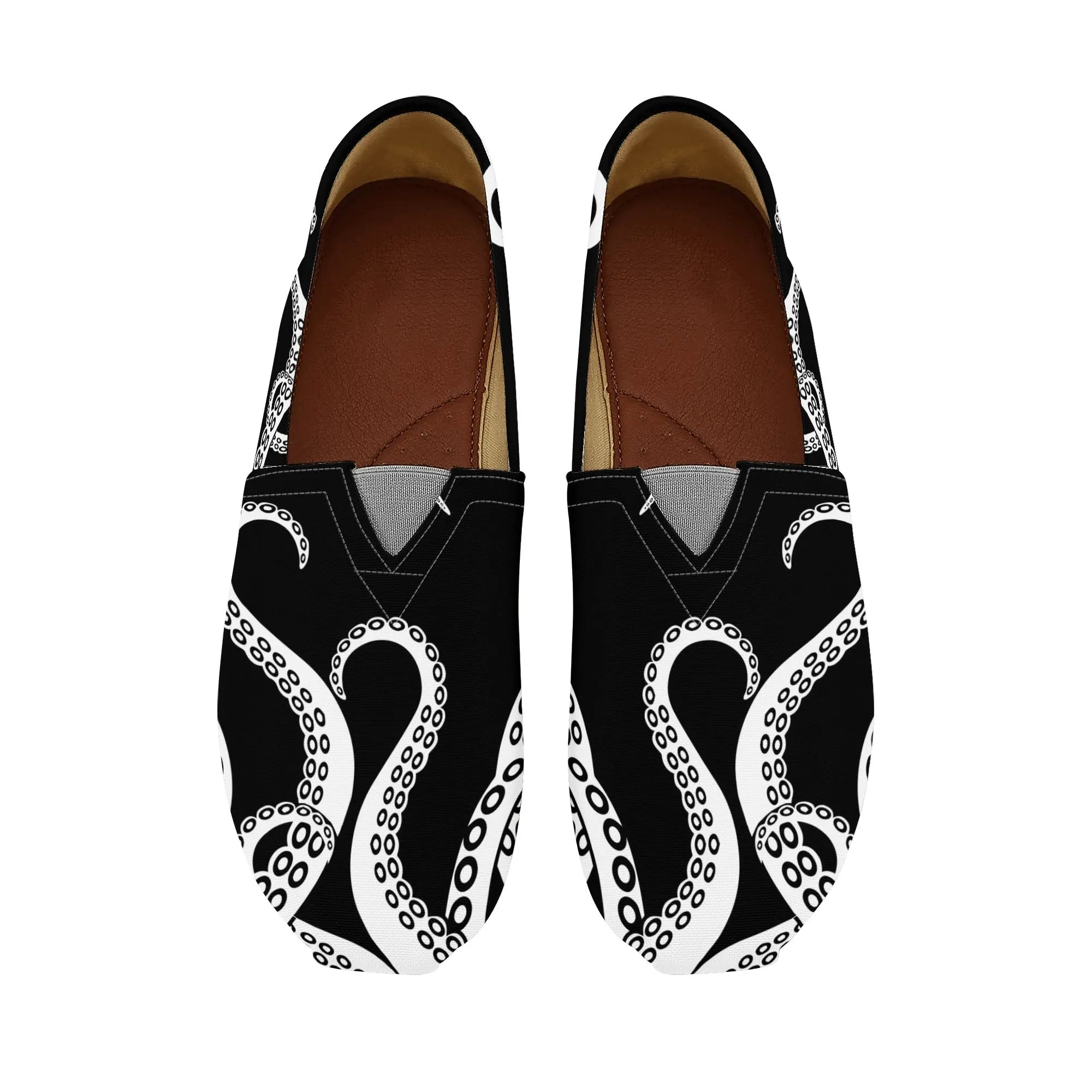 Octopus Tentacles Black Womens Casual Slip On Shoes