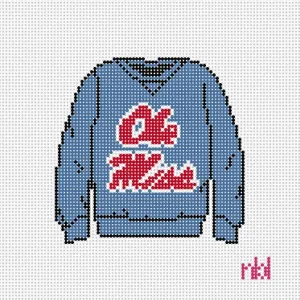 Ole Miss Sweatshirt Needlepoint Canvas