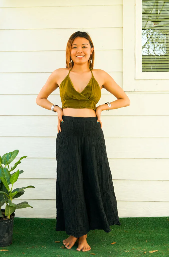 Olive Green Wrap Top