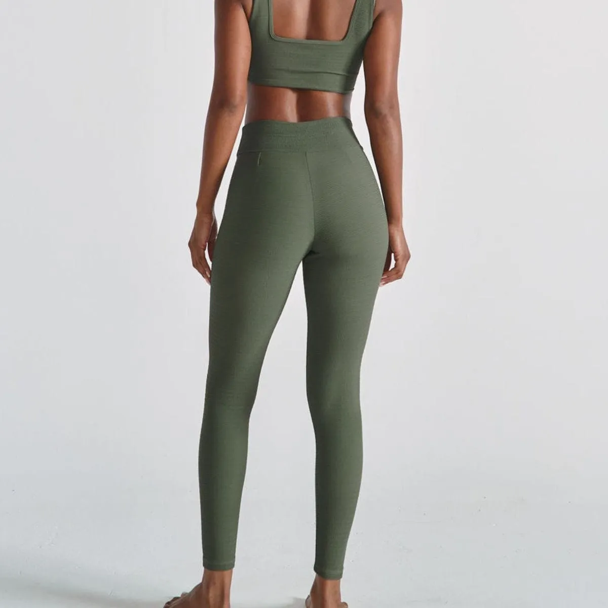 Olive Micro Scrunch Classic Legging