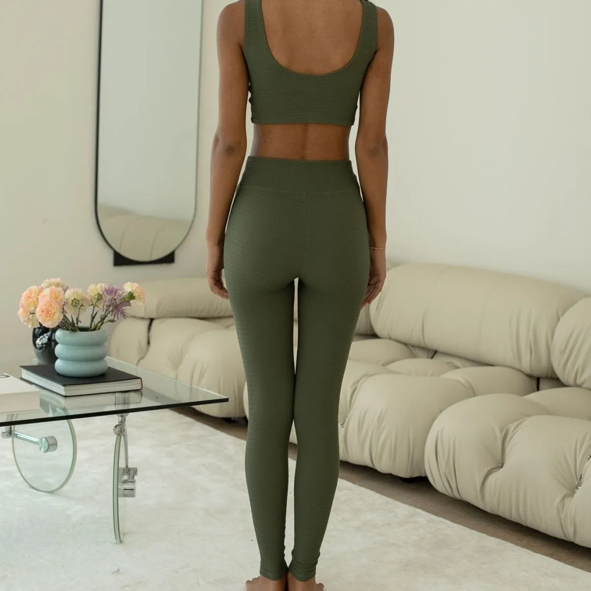 Olive Micro Scrunch Classic Legging