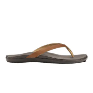 Olukai Womens Ho'opio Leather Sahara/Dk Java Sandal