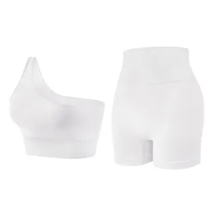 One Shoulder Sports Top and Spandex Set