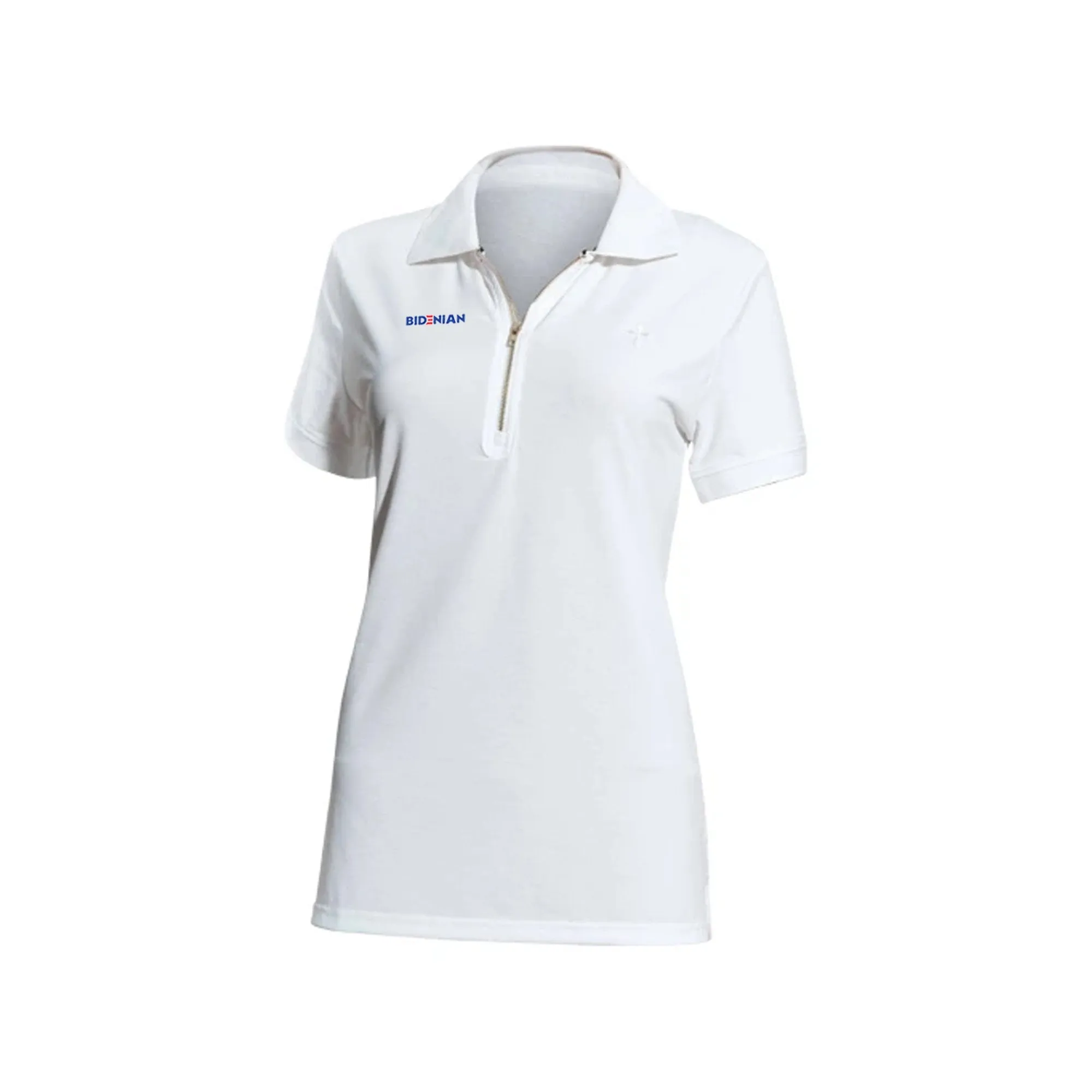 Open Heart Zip With Cross Logo UV Top-White