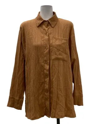 Orange Button Up Blouse