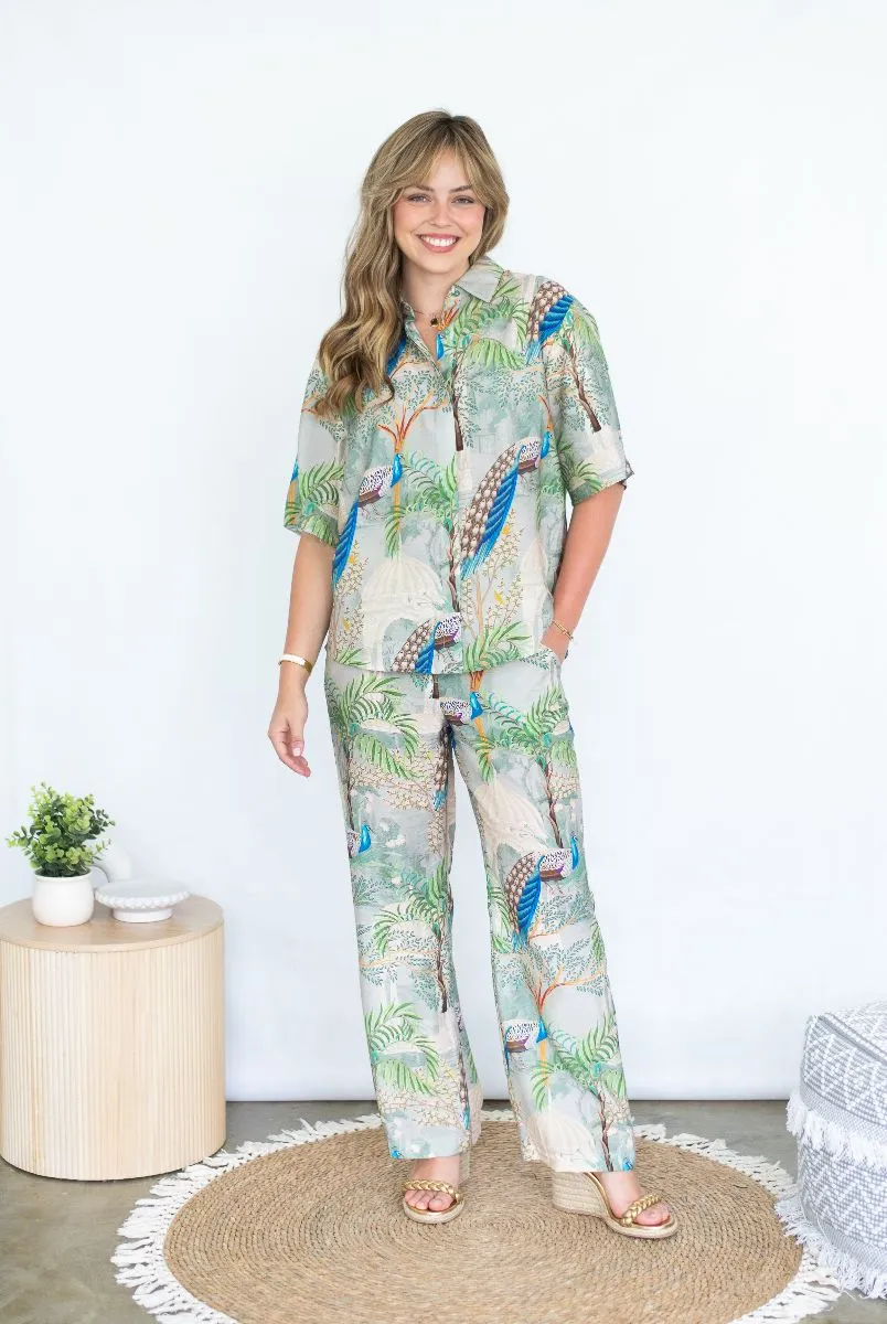 Peacock Collared Shirt