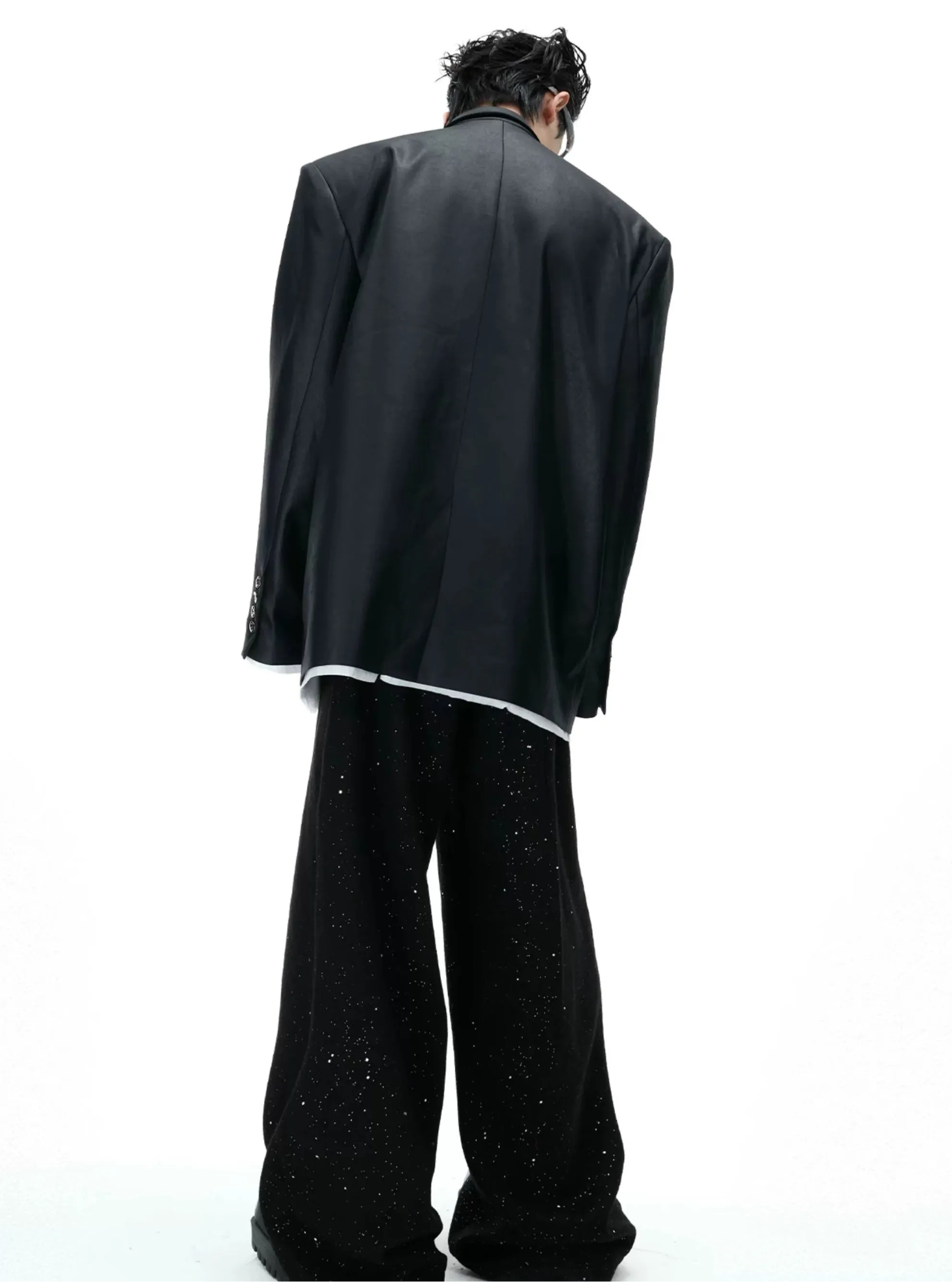 Pearl Embellished Oversized Blazer