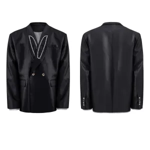 Pearl Embellished Oversized Blazer