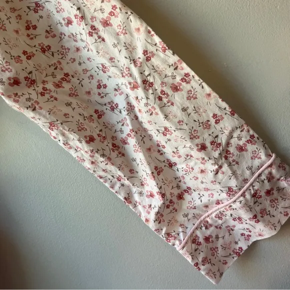 Petite Plume Twill Cotton Robe in Dorset Floral Pink Bathrobe