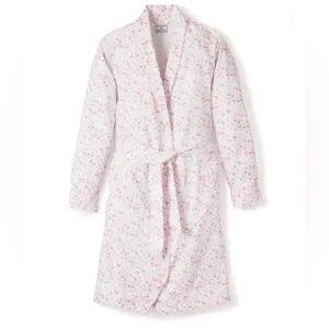 Petite Plume Twill Cotton Robe in Dorset Floral Pink Bathrobe