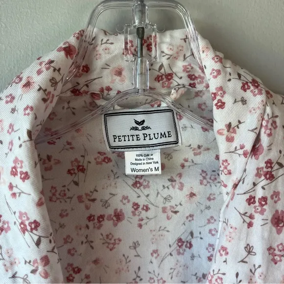 Petite Plume Twill Cotton Robe in Dorset Floral Pink Bathrobe