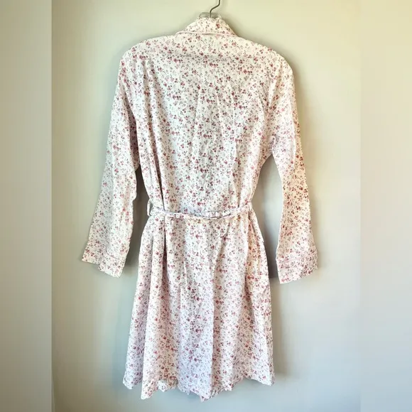 Petite Plume Twill Cotton Robe in Dorset Floral Pink Bathrobe