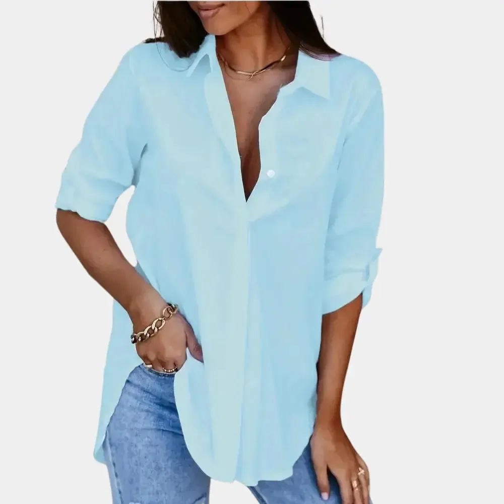 Petronella - Chic Long Sleeve Style Woman's Blouse