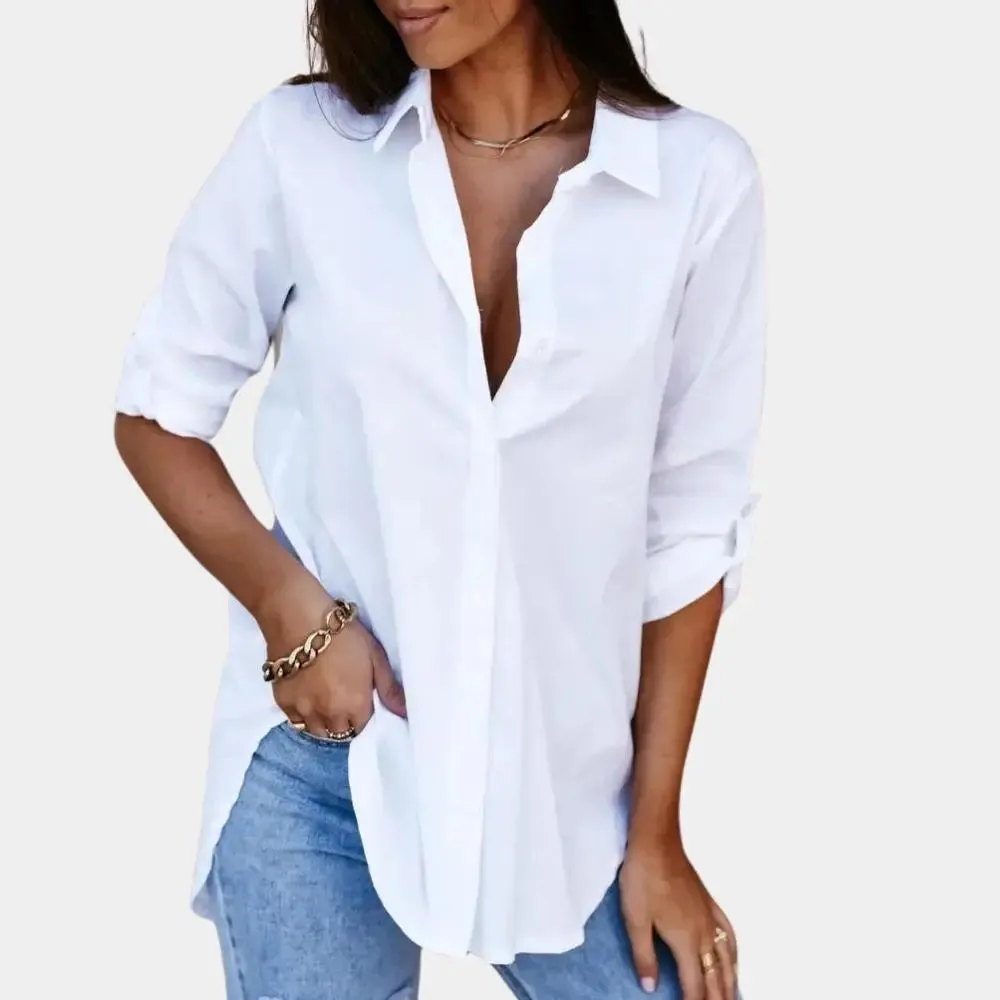 Petronella - Chic Long Sleeve Style Woman's Blouse
