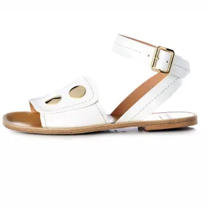 Pierrette Flat Sandals in White
