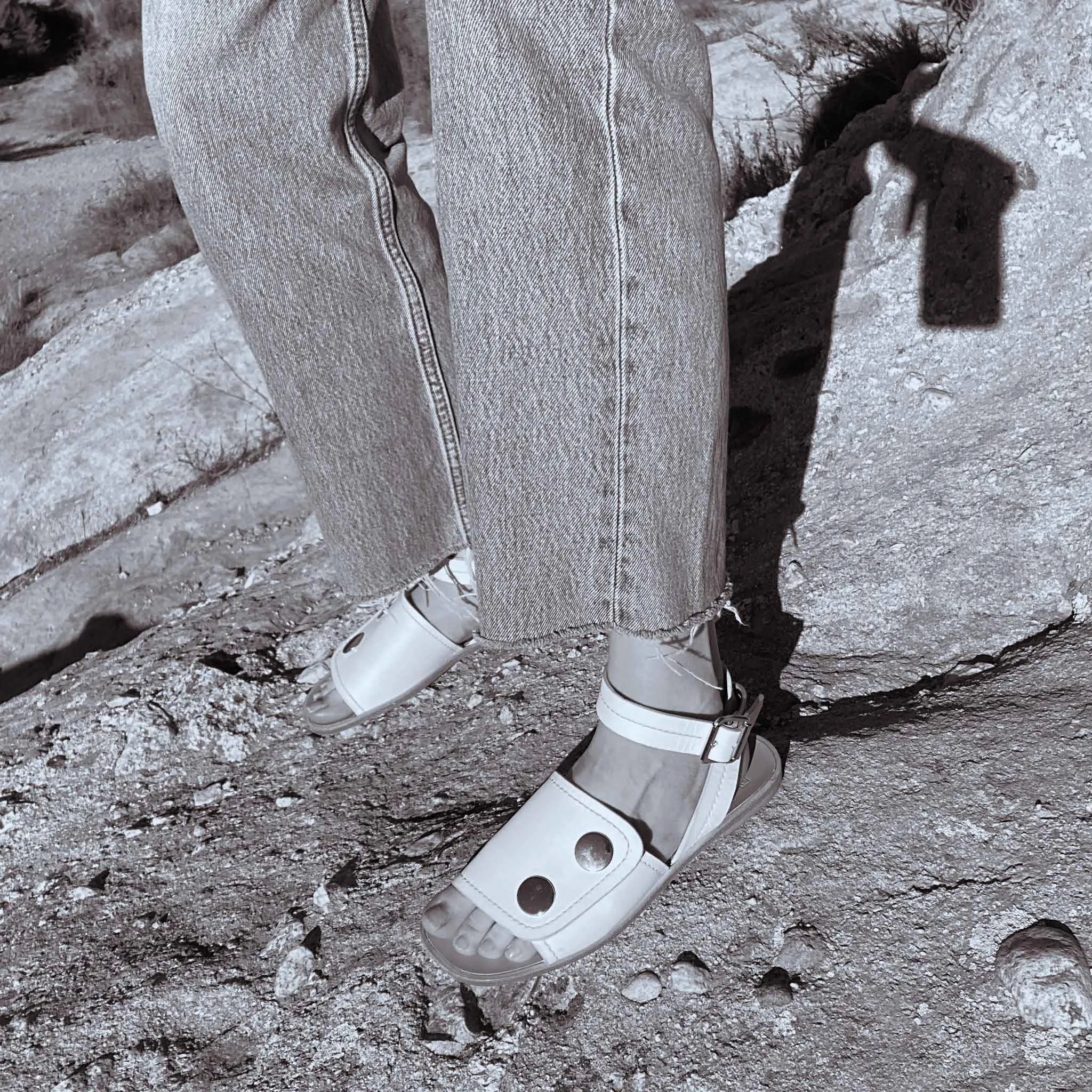 Pierrette Flat Sandals in White
