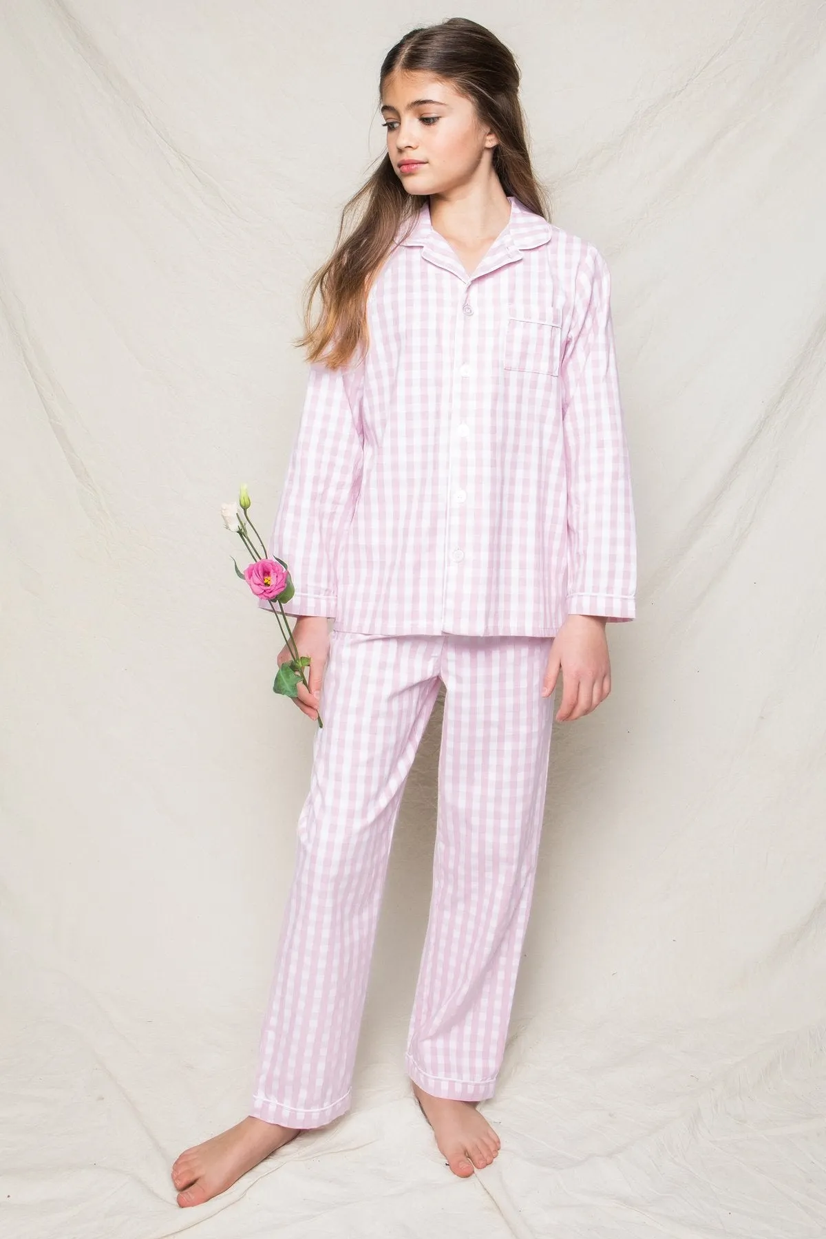 Pink Gingham Pajama Set