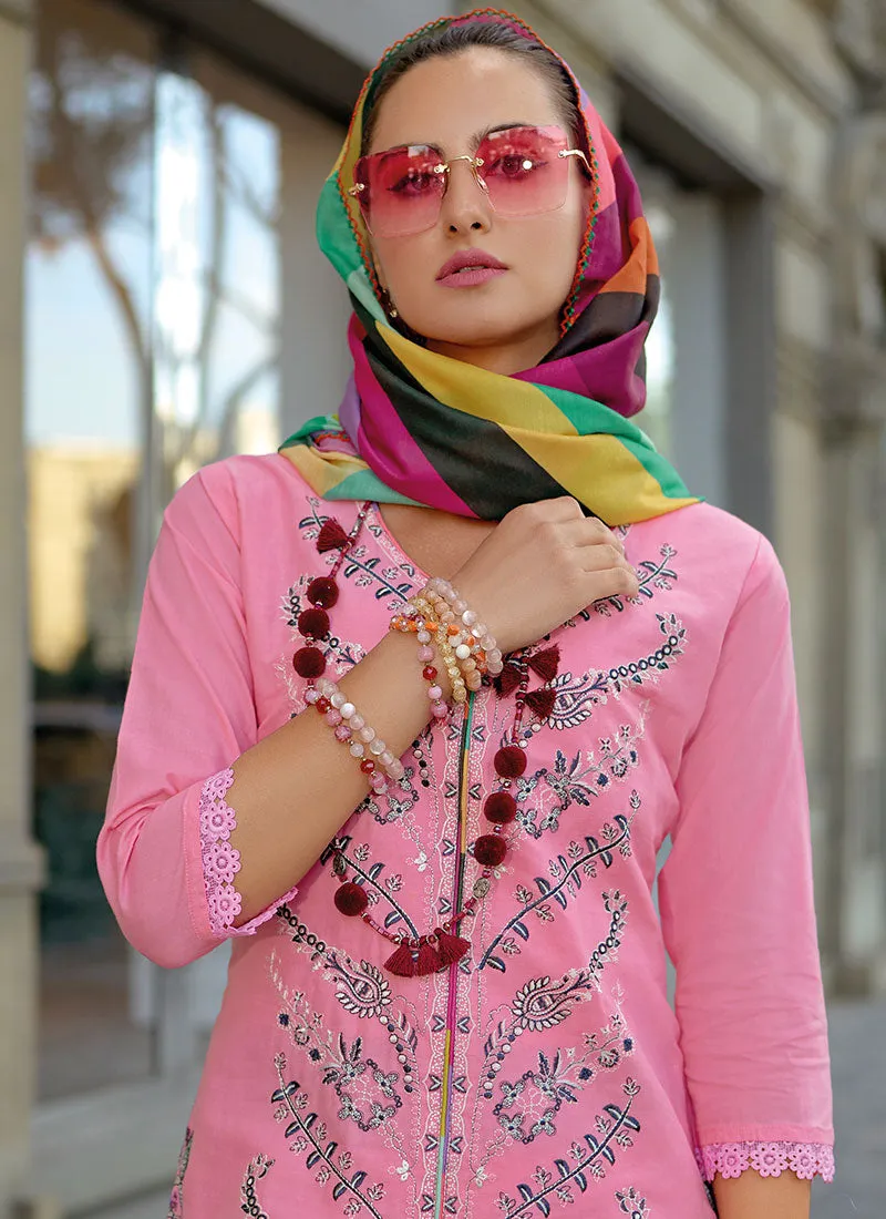 Pink Multi Embroidery Pakistani Style Salwar Suit