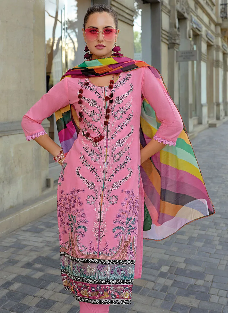 Pink Multi Embroidery Pakistani Style Salwar Suit