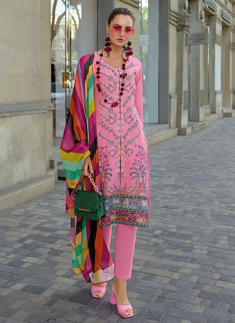 Pink Multi Embroidery Pakistani Style Salwar Suit
