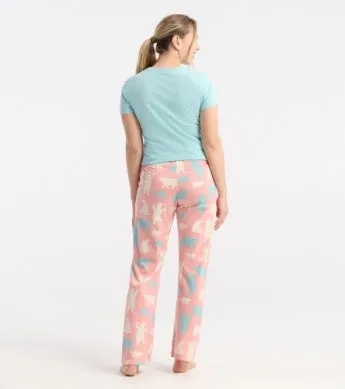 Pink Polar Bears Women's Jersey Pajama Pants