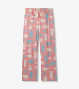 Pink Polar Bears Women's Jersey Pajama Pants