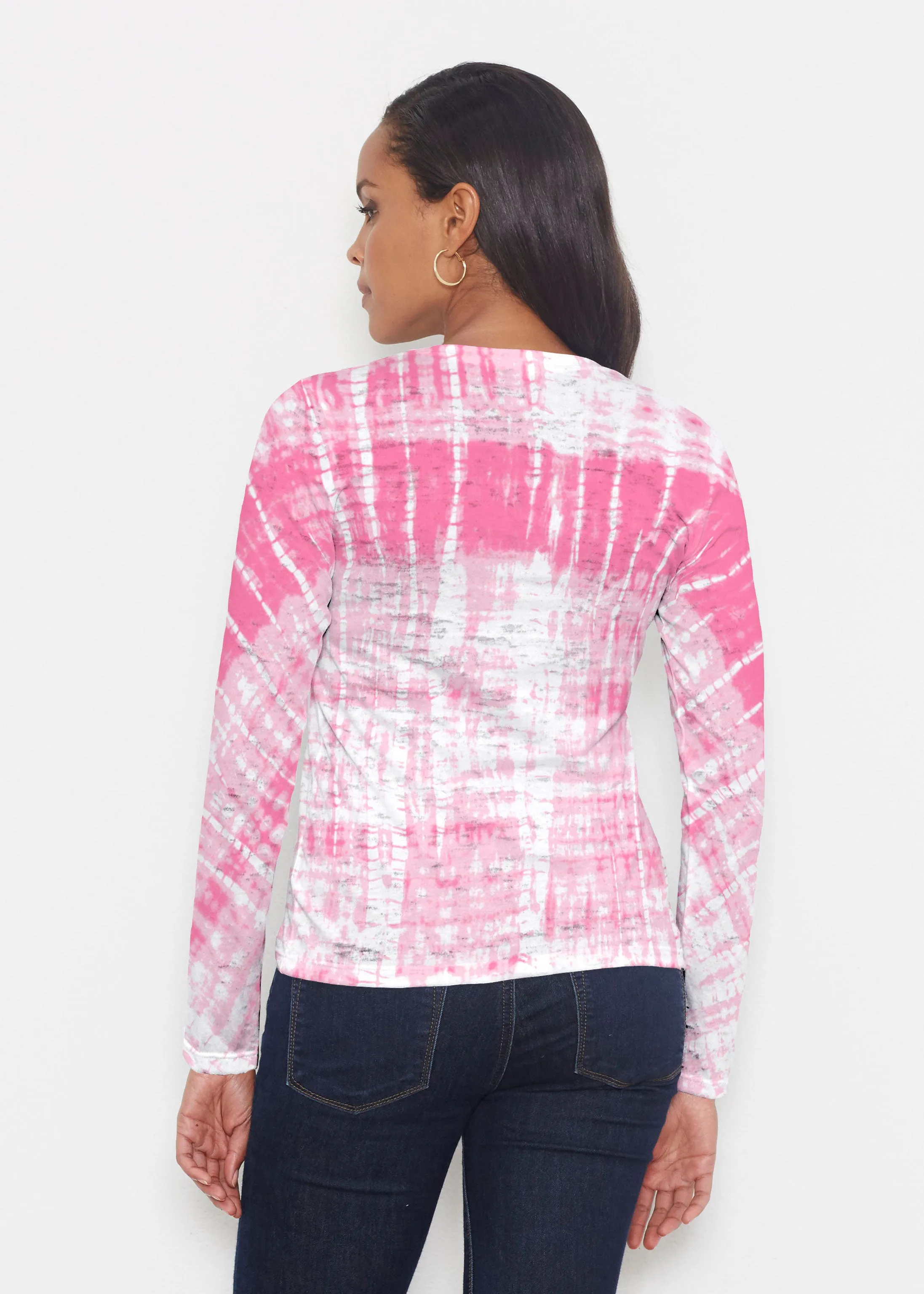 Pink Tie Dye (14254) ~ Signature Long Sleeve Crew Shirt