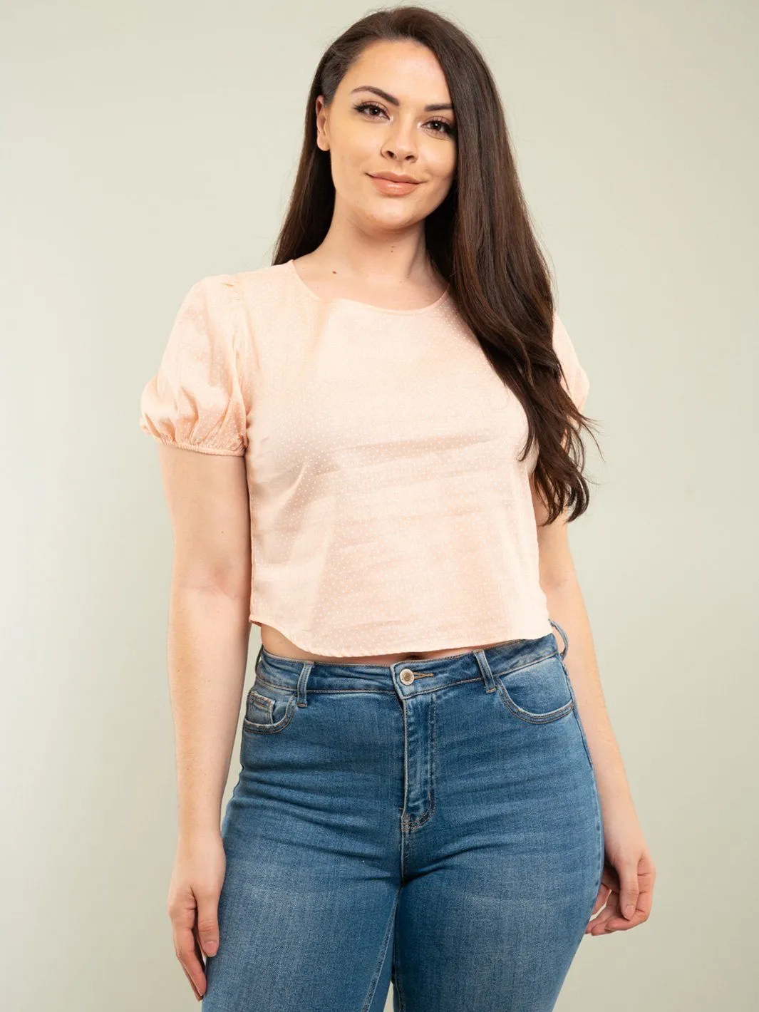 PLUS SIZE POLKA DOTS TOP