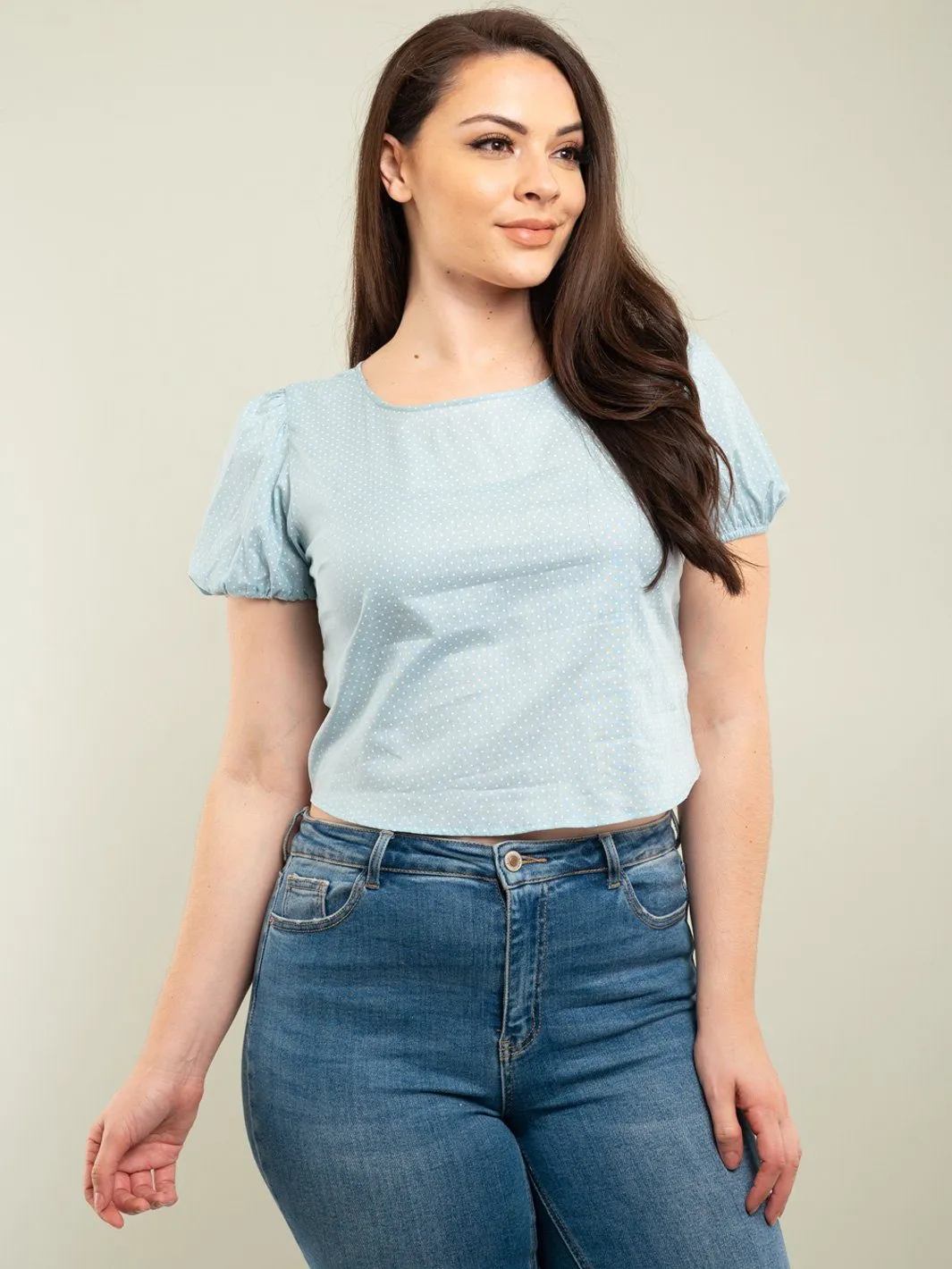 PLUS SIZE POLKA DOTS TOP