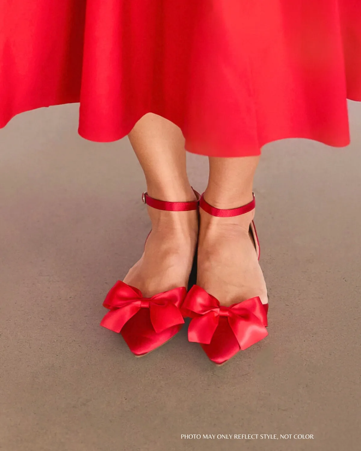 Pointy Toe Flats with Front Satin Bow