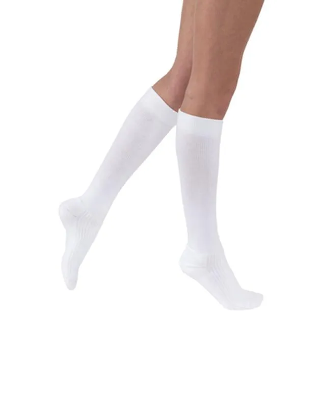 PR/1 JOBST ACTIVEWEAR UNISEX, KNEE HIGH, 15-20MMHG, SM, WHITE, CLOSED TOE