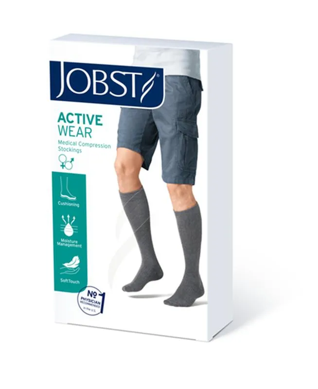 PR/1 JOBST ACTIVEWEAR UNISEX, KNEE HIGH, 20-30MMHG, XL, FULL CALF, WHITE, CLOSED TOE