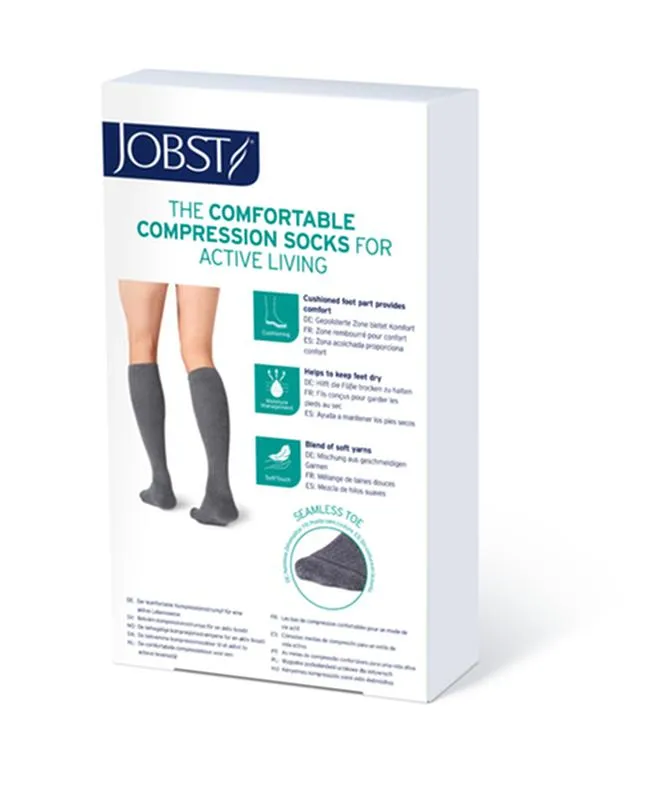 PR/1 JOBST ACTIVEWEAR UNISEX, KNEE HIGH, 30-40MMHG, XL, FULL CALF, BLACK, CLOSED TOE