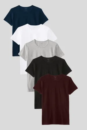 Premium Basic Short Sleeve T-Shirt (Pack of 5)