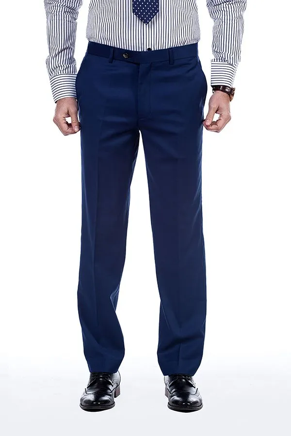 Premium Peak Lapel Navy Blue Three Piece Suits for Men with Double Breasted Vest