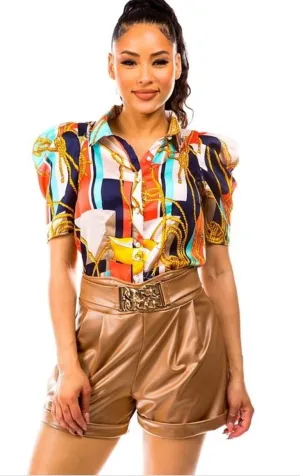 Puff Block Blouse