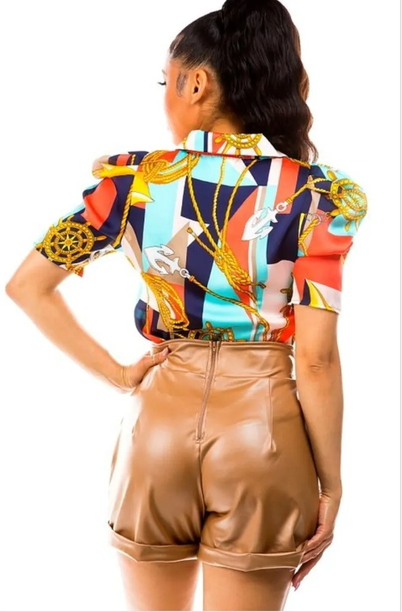 Puff Block Blouse