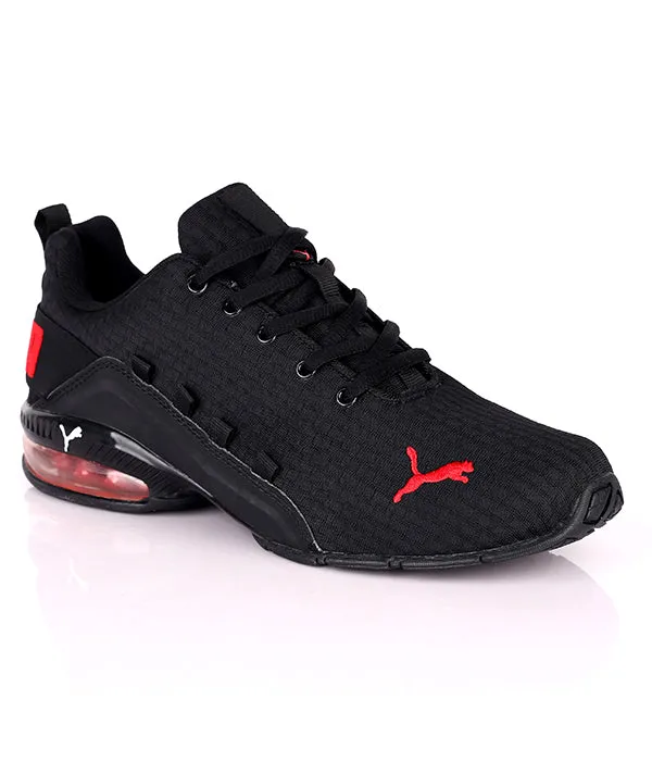 Puma Axelion block mens running shoes | Black Red