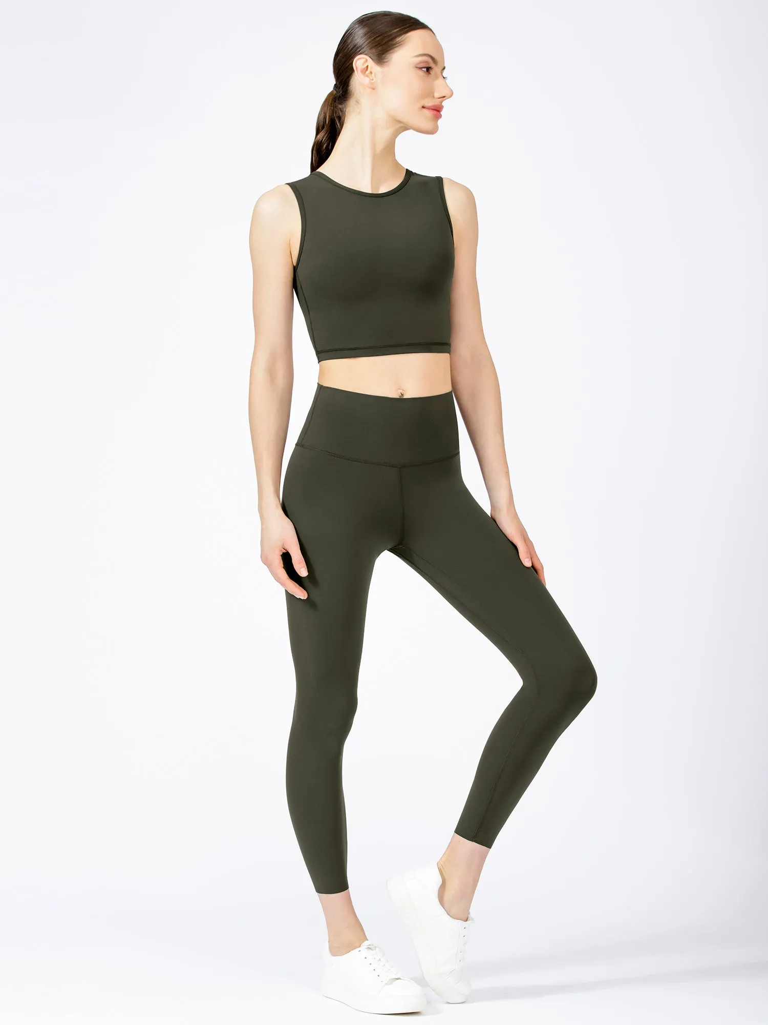 PURE FLOW ANKLE CROPS, DARK GREEN