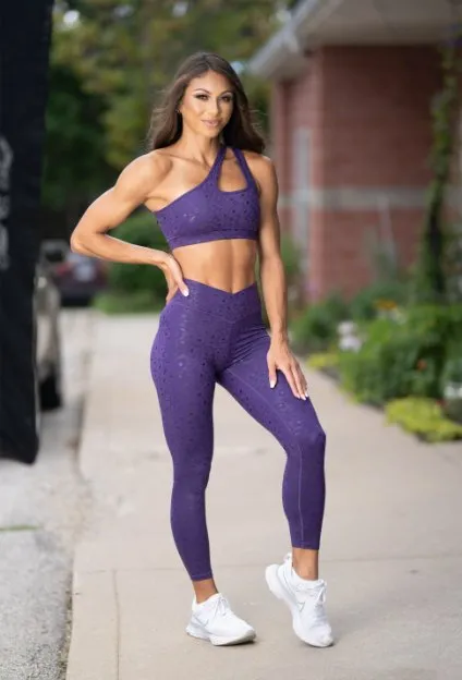 PURPLE CHEETAH SCRUNCH LEGGINGS